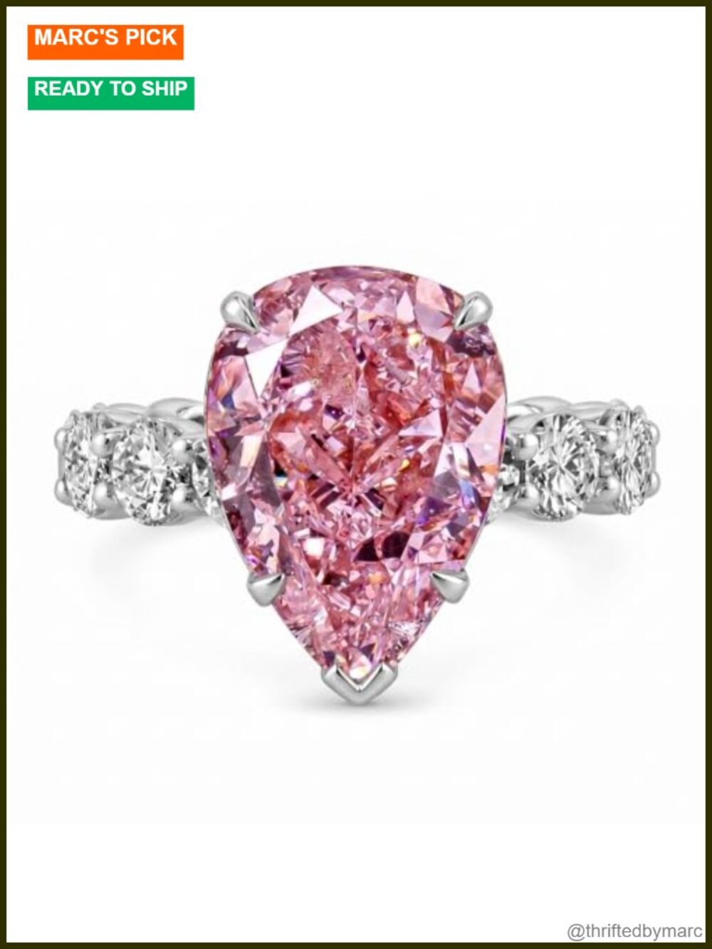 Pear Cut Engagement Ring 925 Sterling Silver Wedding Band for Women